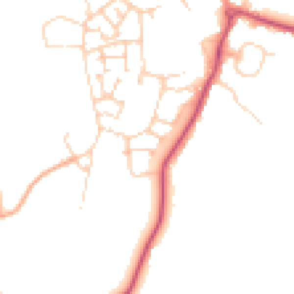 Daytime road noise heatmap for RG2 9RQ