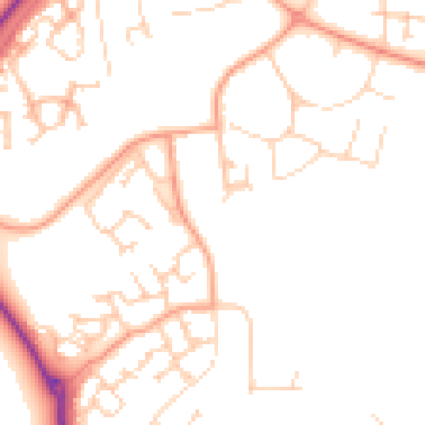 Daytime road noise heatmap for RG2 9RU