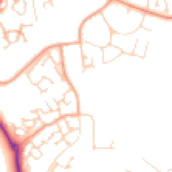 Daytime road noise heatmap for RG2 9RZ