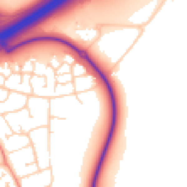 Daytime road noise heatmap for RG2 9SD