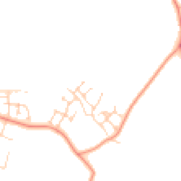 Daytime road noise heatmap for RG2 9TE