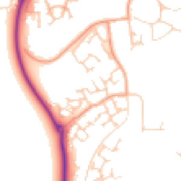 Daytime road noise heatmap for RG2 9TL