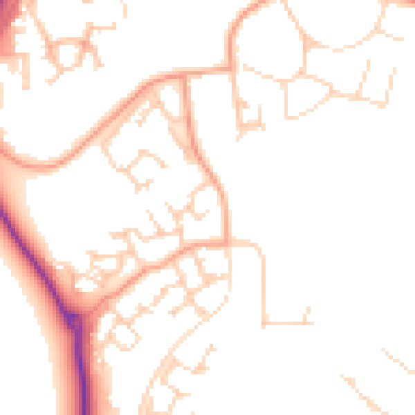 Daytime road noise heatmap for RG2 9TN
