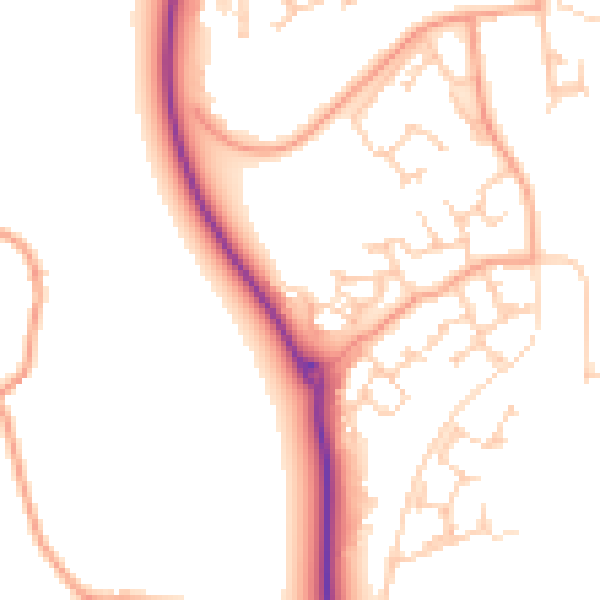 Daytime road noise heatmap for RG2 9TW