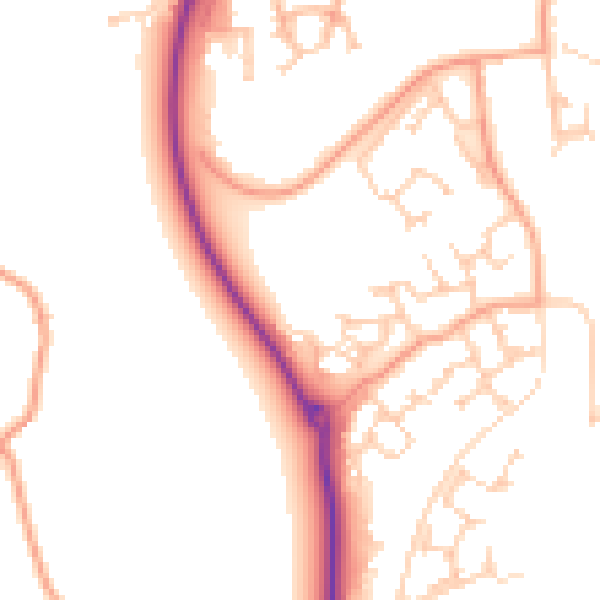 Daytime road noise heatmap for RG2 9UA