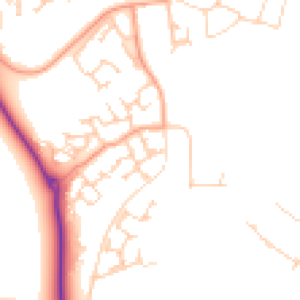 Daytime road noise heatmap for RG2 9UH