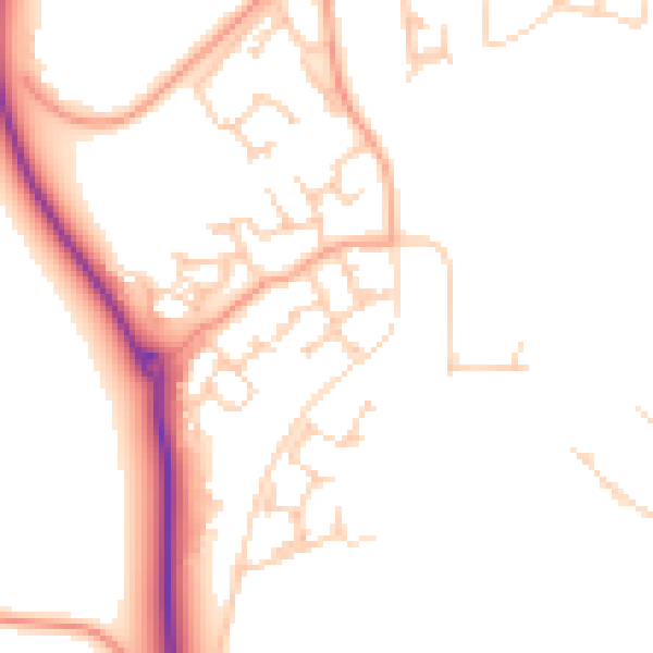 Daytime road noise heatmap for RG2 9UN