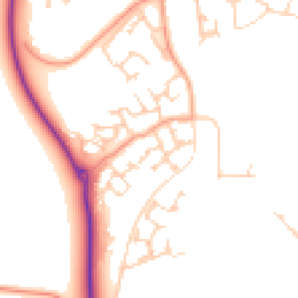 Daytime road noise heatmap for RG2 9UP