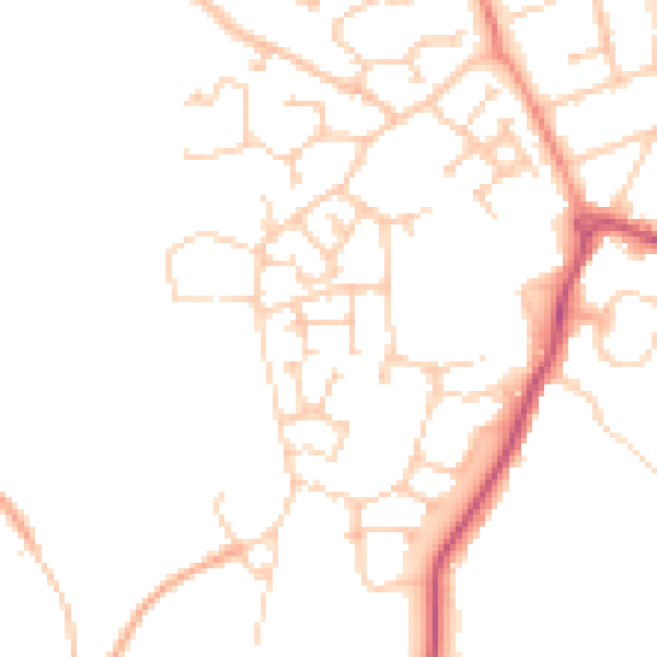 Daytime road noise heatmap for RG2 9UY