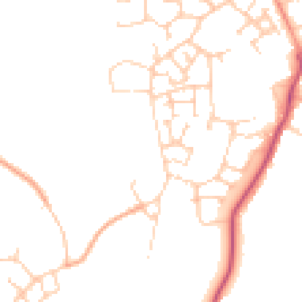 Daytime road noise heatmap for RG2 9WB