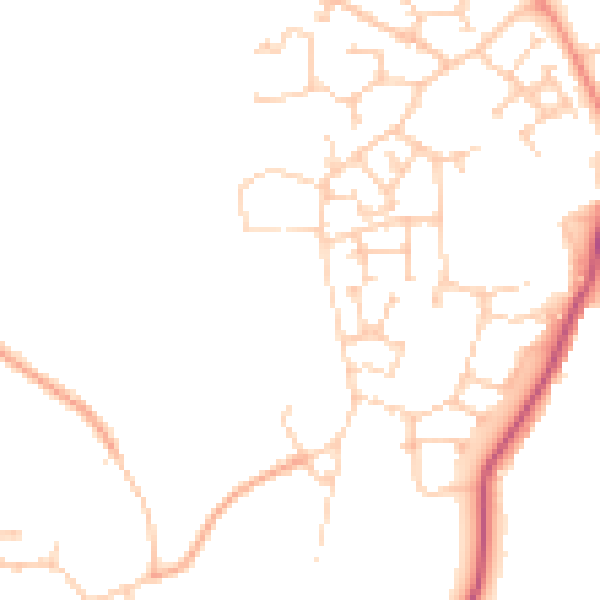 Daytime road noise heatmap for RG2 9WG