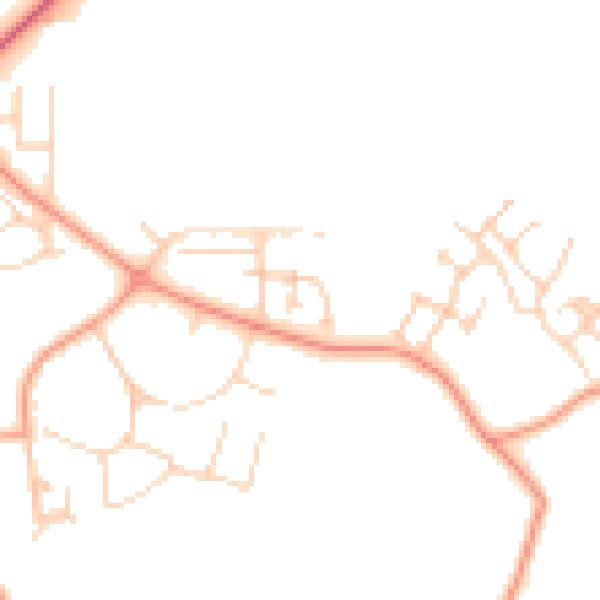 Daytime road noise heatmap for RG2 9WN