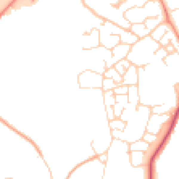 Daytime road noise heatmap for RG2 9YF