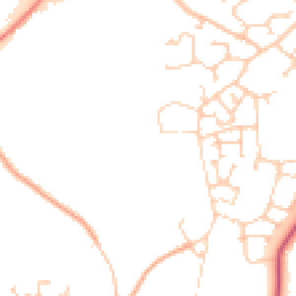 Daytime road noise heatmap for RG2 9YH