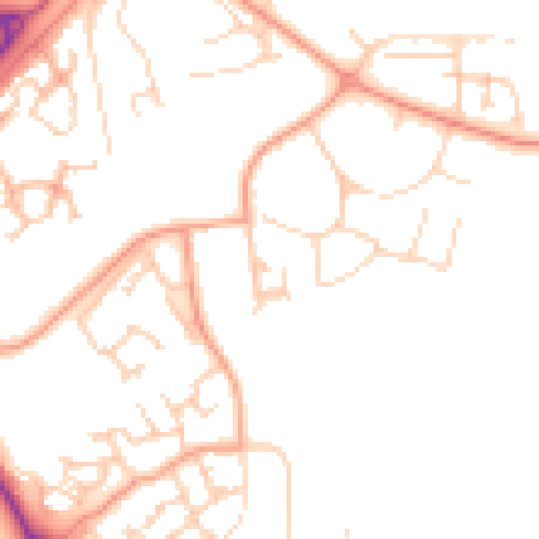 Daytime road noise heatmap for RG2 9YX