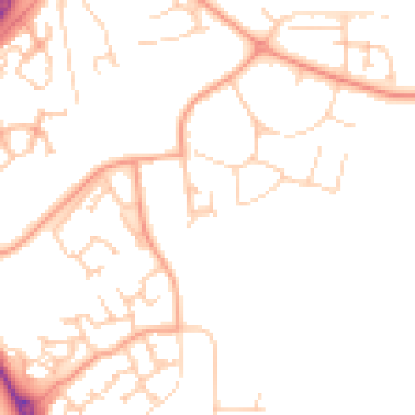 Daytime road noise heatmap for RG2 9YY