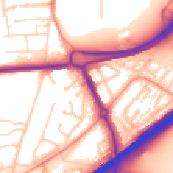 Daytime road noise heatmap for RG21 3AL
