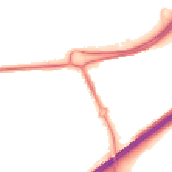 Night-time road noise heatmap for RG21 3AL