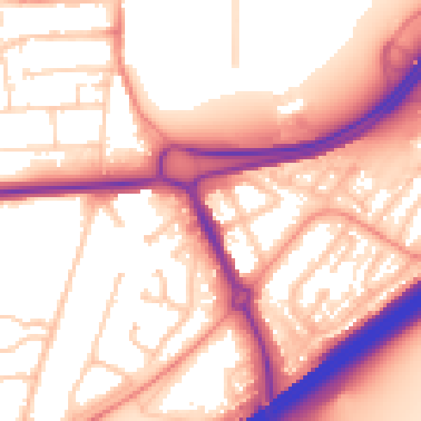 Daytime road noise heatmap for RG21 3AP