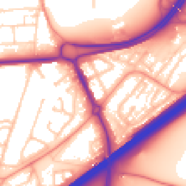 Daytime road noise heatmap for RG21 3AR