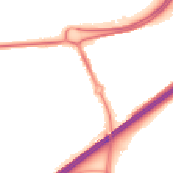 Night-time road noise heatmap for RG21 3AS