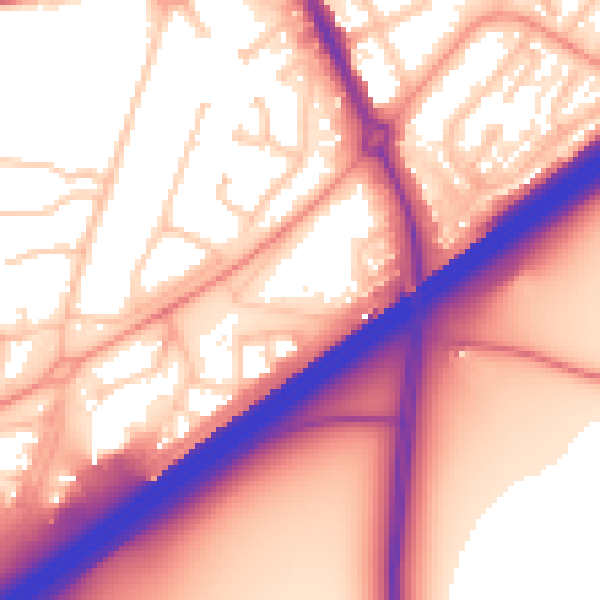 Daytime road noise heatmap for RG21 3AT