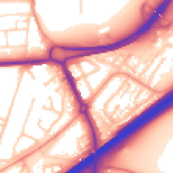 Daytime road noise heatmap for RG21 3BG