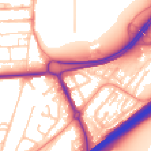 Daytime road noise heatmap for RG21 3BJ