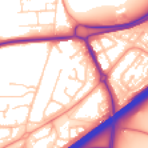 Daytime road noise heatmap for RG21 3BL