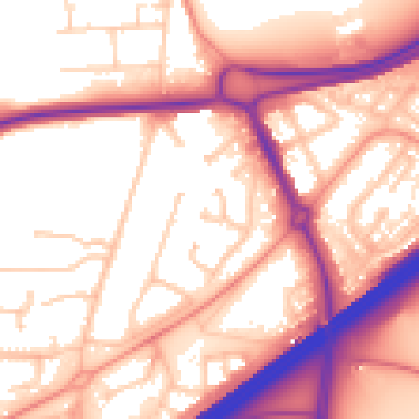 Daytime road noise heatmap for RG21 3BP