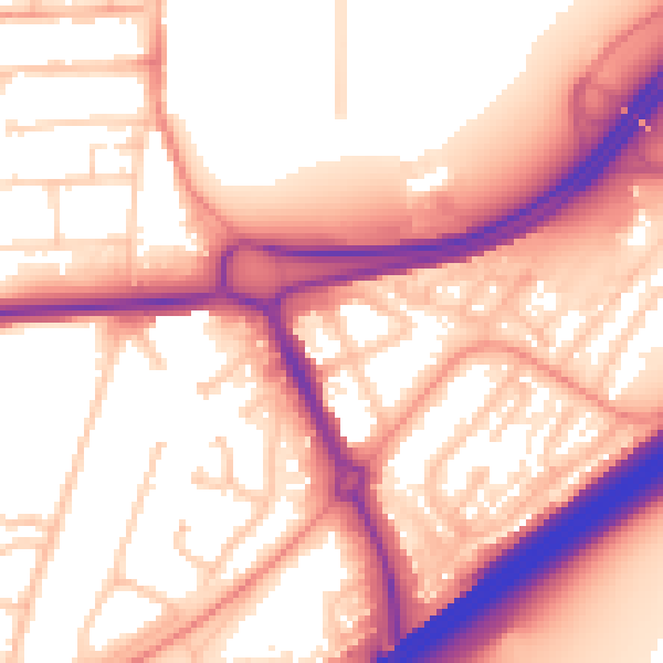 Daytime road noise heatmap for RG21 3BQ