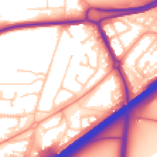 Daytime road noise heatmap for RG21 3BS