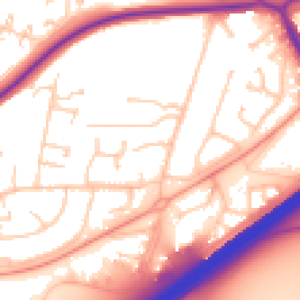 Daytime road noise heatmap for RG21 3HE