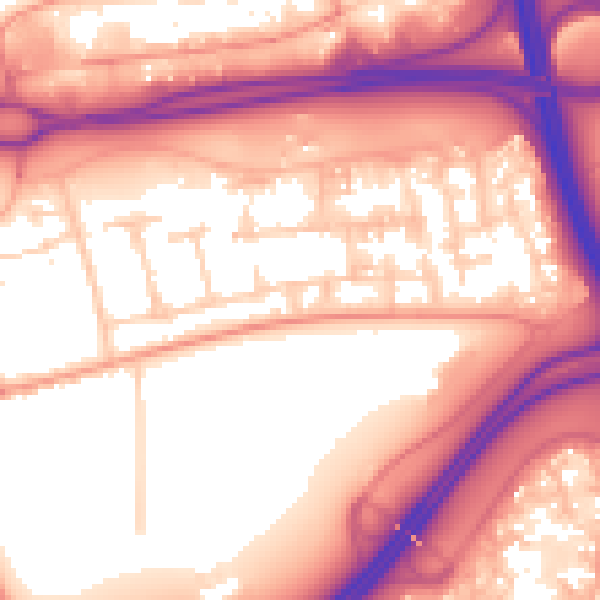 Daytime road noise heatmap for RG21 4BT