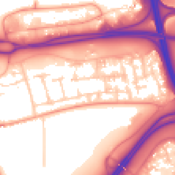 Daytime road noise heatmap for RG21 4DF