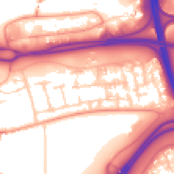 Daytime road noise heatmap for RG21 4DH