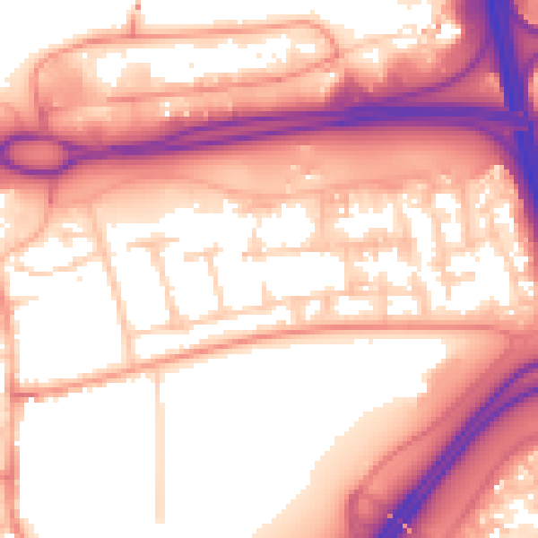 Daytime road noise heatmap for RG21 4DQ