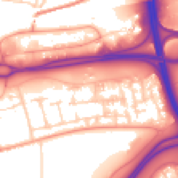 Daytime road noise heatmap for RG21 4QA