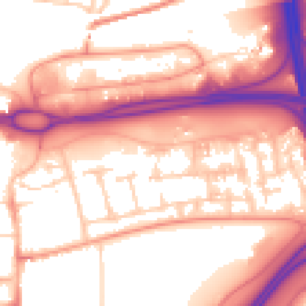 Daytime road noise heatmap for RG21 4QB