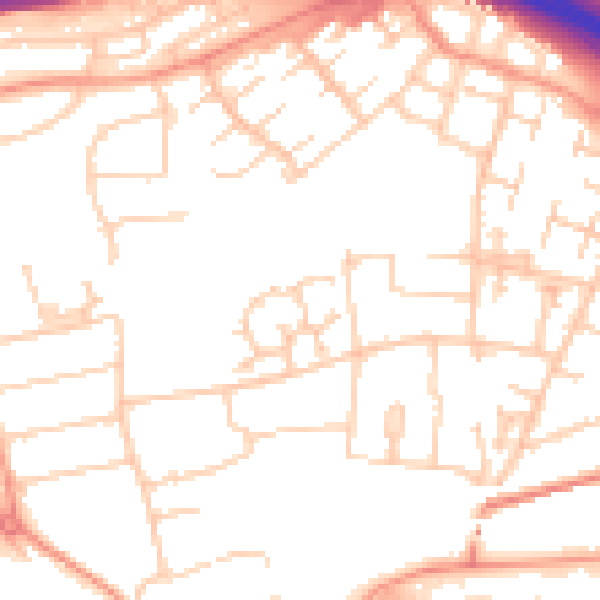 Daytime road noise heatmap for RG21 5GU