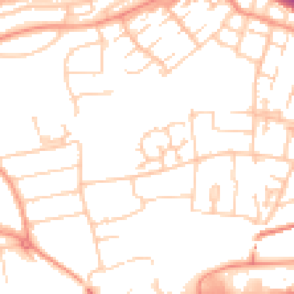 Daytime road noise heatmap for RG21 5GX
