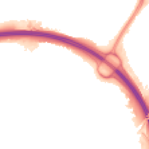 Night-time road noise heatmap for RG21 5LD