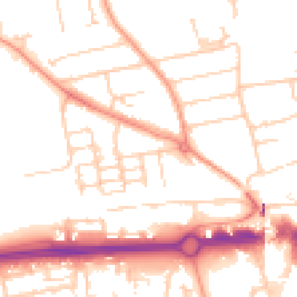 Daytime road noise heatmap for RG21 6BG