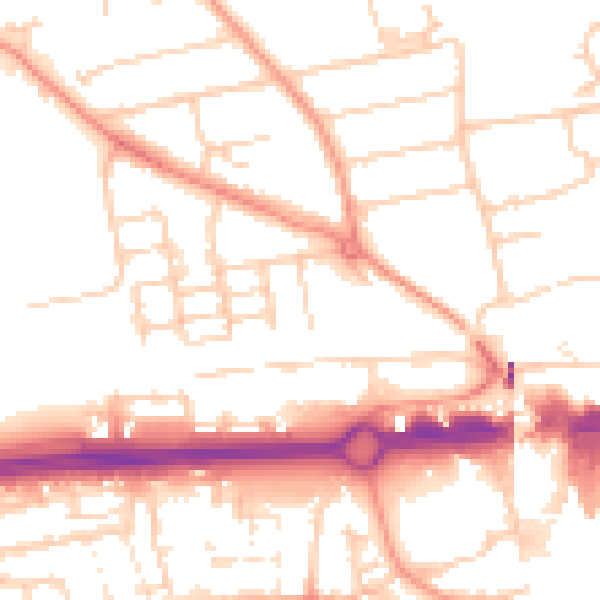 Daytime road noise heatmap for RG21 6BH