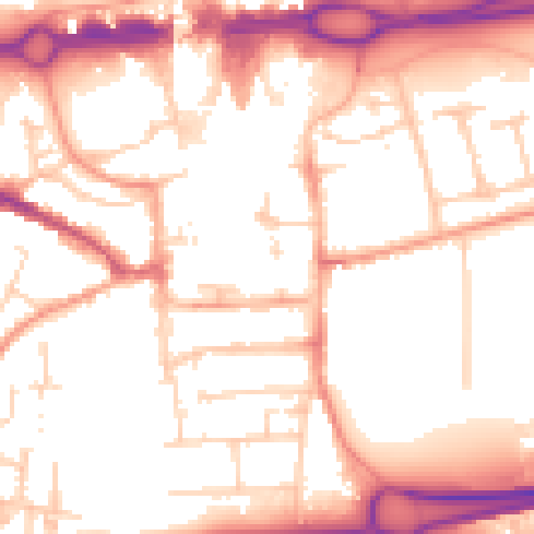 Daytime road noise heatmap for RG21 7NT