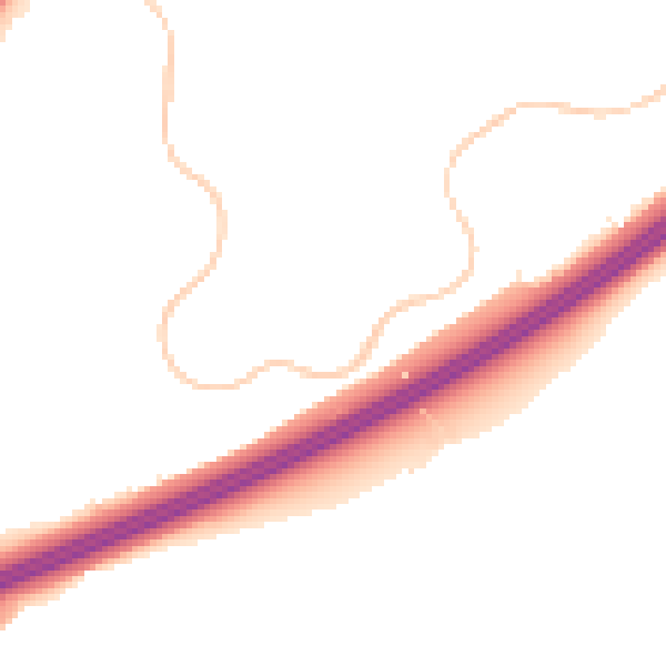 Night-time road noise heatmap for RG22 4AJ