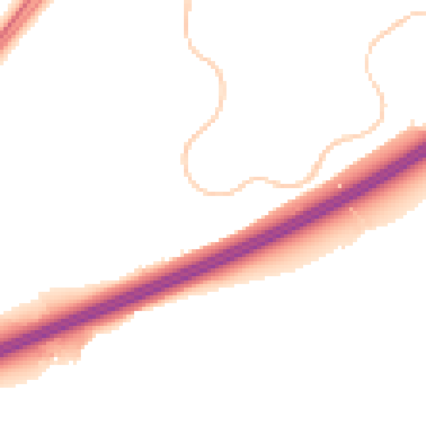 Night-time road noise heatmap for RG22 4AL