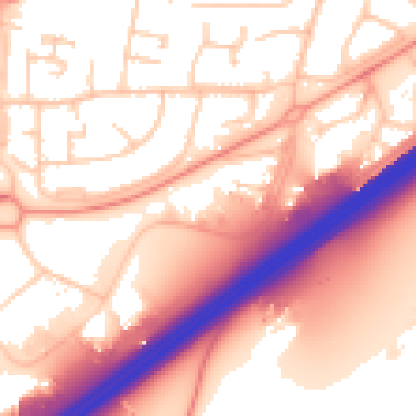 Daytime road noise heatmap for RG22 4BS