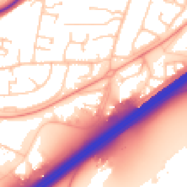 Daytime road noise heatmap for RG22 4BU