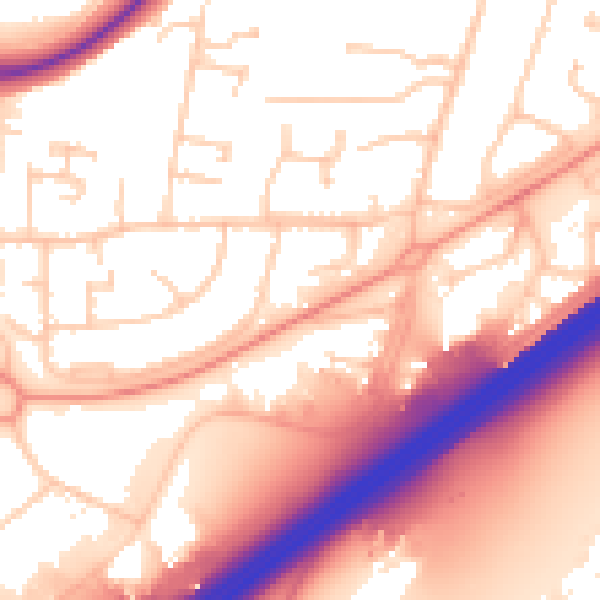 Daytime road noise heatmap for RG22 4BX